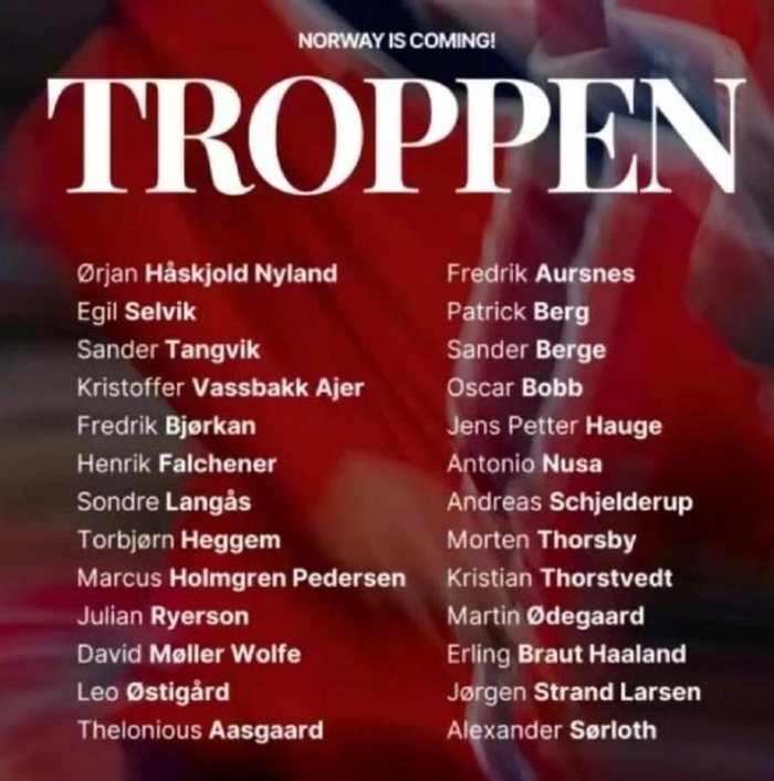 7大攻击手!蛰伏28年挪威剑指世界杯,纸面锋线实力堪称天花板|美加墨世界杯|挪威足球|索尔巴肯|国际足联|哈兰德_新浪体育_新浪新闻